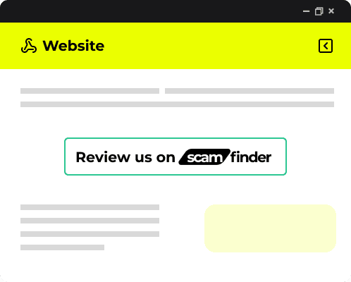 Widget on a website for reviewing on Scam finder